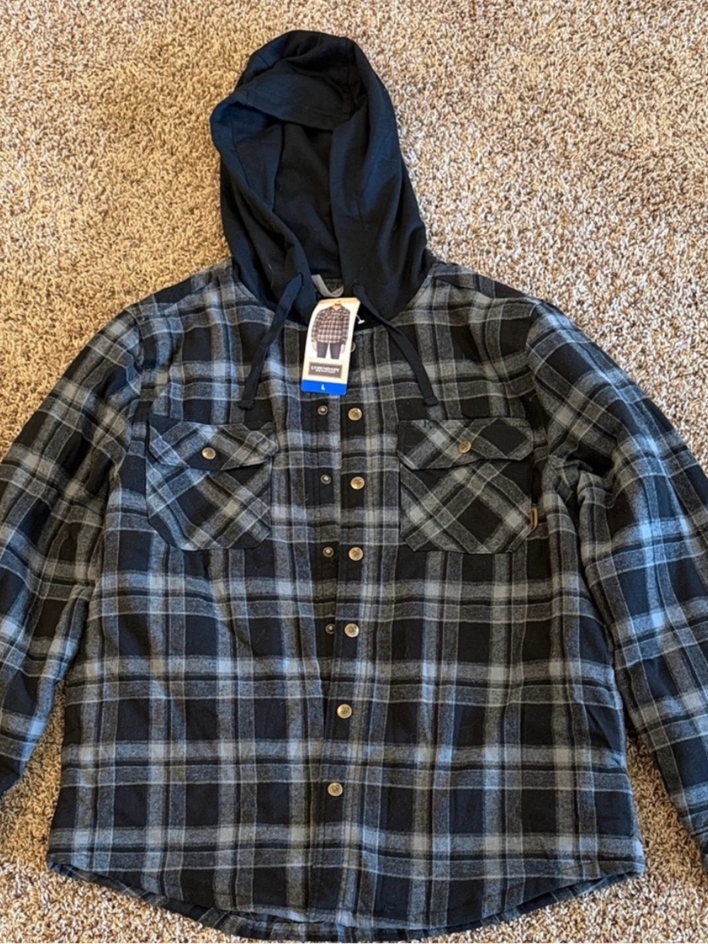 Legendary outfitters whitetails Black flannel quilted Shirt Jacket